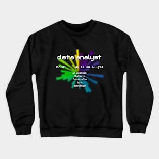 Data Analyst Dictionary Definition | Polar Chart Black Crewneck Sweatshirt